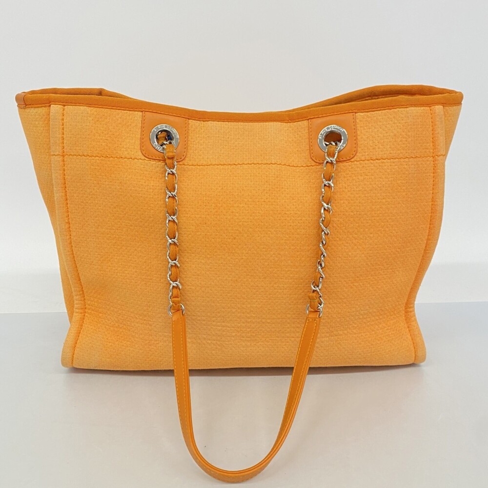 CHANEL Orange Canvas Deauville Tote Bag - Picture 11 of 12